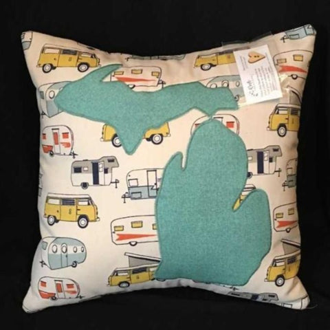 STATE CAMPER (Any State) PRINT PILLOW